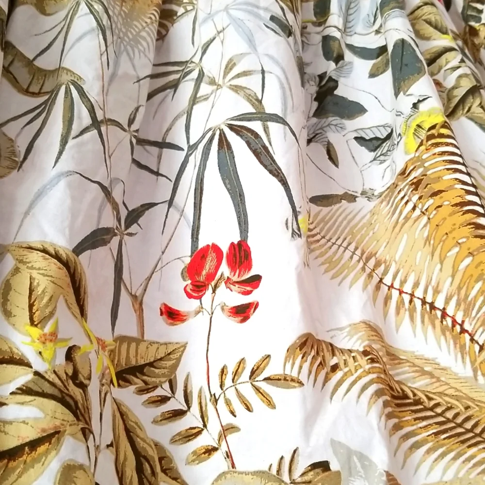 H&M botanical fern ginger poet gypsy jungle blouse - puff sleeve xs - Picture 4 of 6